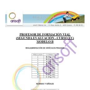 Cuestionario y corrector del MODELO B €“ Segunda evaluación €“ Profesor de Formación Vial (examen 18.07.2013)